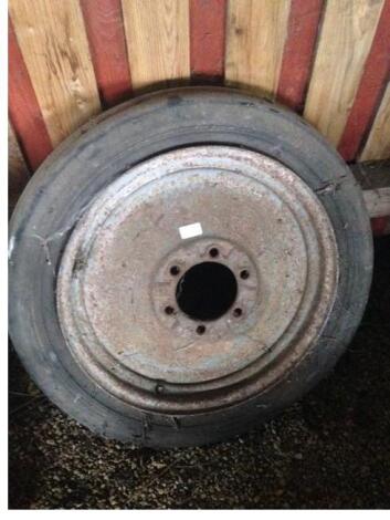 A tractor wheel