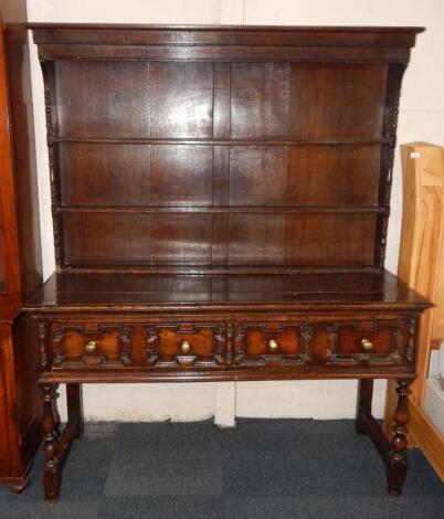 A 19thC oak Carolean style dresser