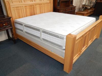 A PM Bedroom light oak super king size bed - 3