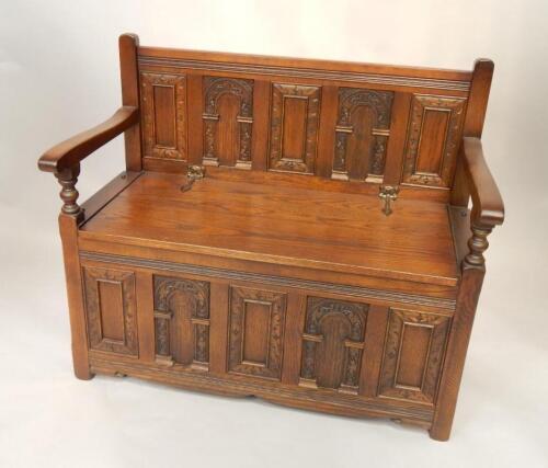 An Old Charm oak monks bench