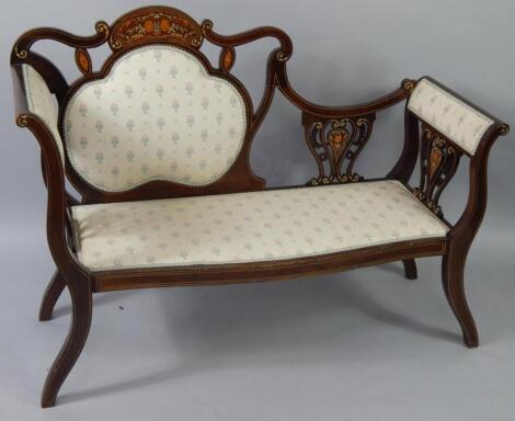 A Victorian rosewood salon sofa