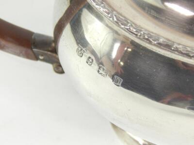 A George V silver three piece tea set - 2