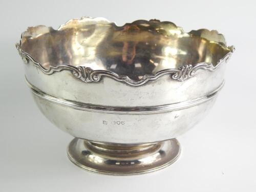 A Victorian silver fruit bowl