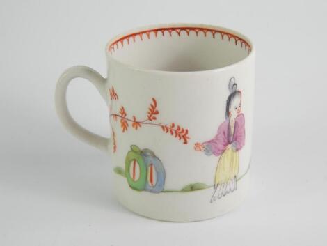 A Bow porcelain coffee can