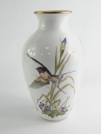 A Franklin porcelain Meadowland Bird vase