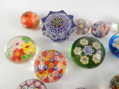 Millefiori floral and abstract glass paperweights - 2