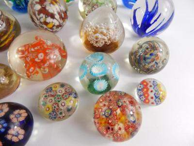 Millefiori floral and abstract glass paperweights - 3