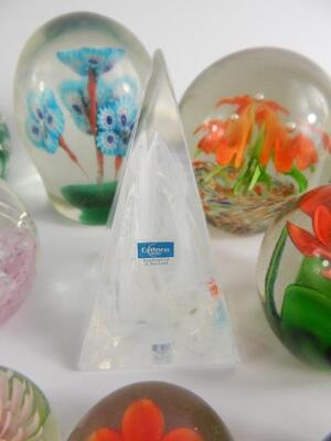 Millefiori floral and abstract glass paperweights - 2