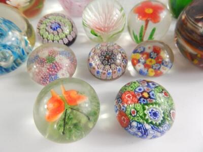 Millefiori floral and abstract glass paperweights - 4