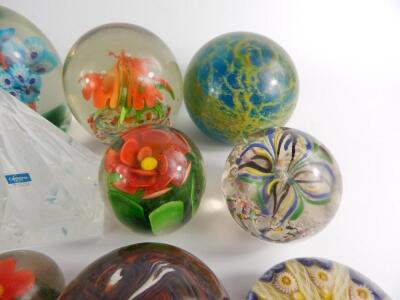 Millefiori floral and abstract glass paperweights - 5