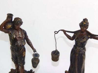 A pair of French late 19thC spelter figures - 2