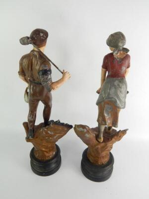 A pair of Continental cast metal early 20thC figures - 4