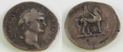 Denarius Obv: CAEAVGFDOMITCOSIII - Laureate head right.