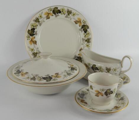 A Royal Doulton porcelain part dinner and tea service