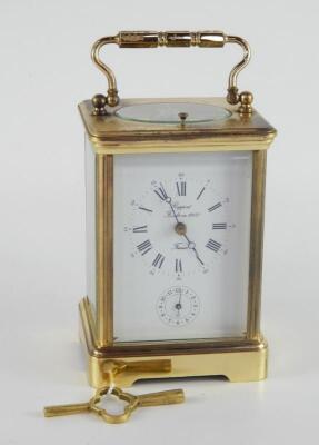 A French brass repeater carriage clock