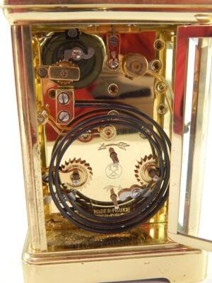 A French brass repeater carriage clock - 4