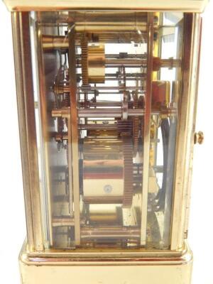 A French brass repeater carriage clock - 5