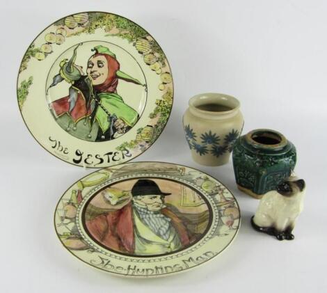 A pair of Royal Doulton Series Ware pottery plates