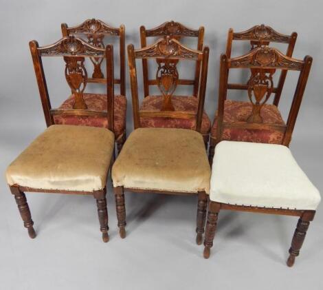 A set of six Victorian mahogany dining chairs