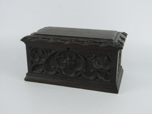 A Victorian oak casket