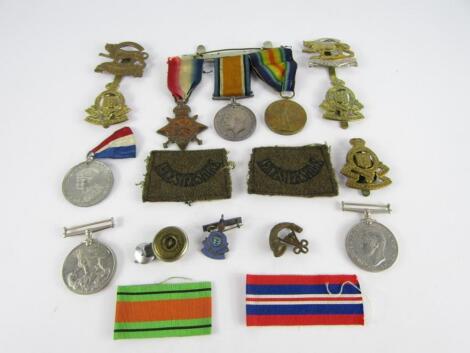 A WWI medal trio to Pte H King