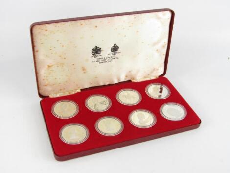 An Elizabeth II Silver Jubilee set of eight crowns