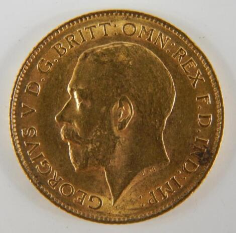 A George V half sovereign 1915.