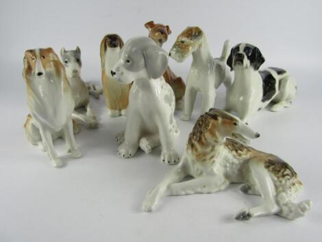 Lomonosov porcelain figures of dogs