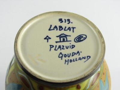 A Gouda pottery vase decorated in the Lablat pattern - 2