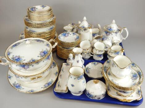 An extensive Royal Albert Moonlight Rose pattern part dinner and tea service