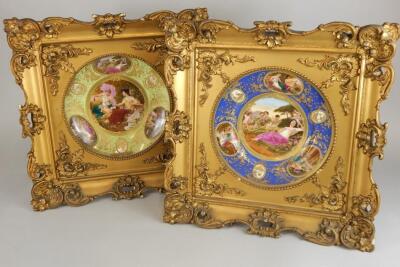 A pair of Vienna style wall plates