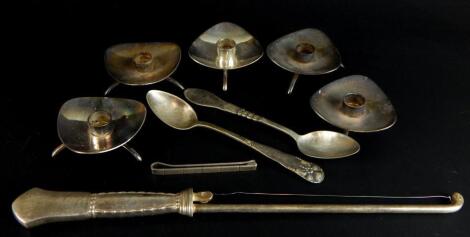 A collection of Scandinavian white metal items
