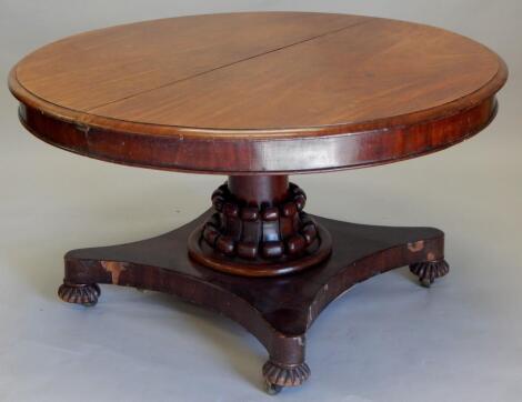 An early Victorian mahogany extending dining table