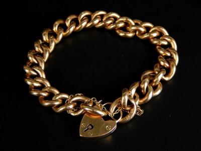 A 9ct rose gold curb link bracelet