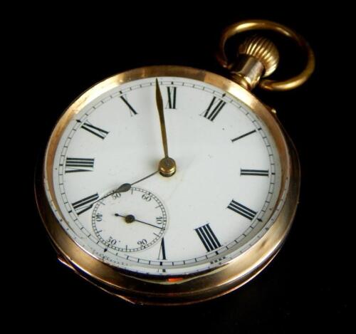 A yellow metal pocket watch