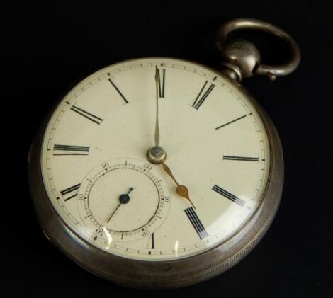 A silver cased pocket watch