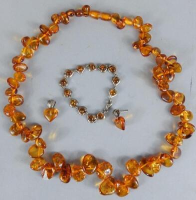 Various amber style jewellery