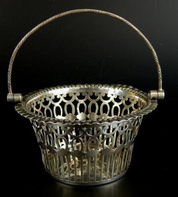 A George V pierced silver basket