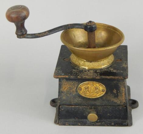 A mid 19thC Kendrick & Sons of London coffee grinder