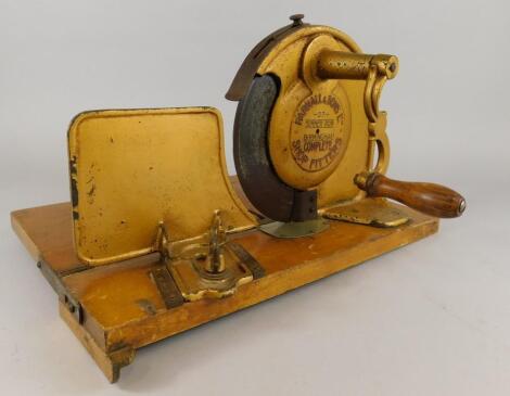 A late 19thC bread or bacon slicer