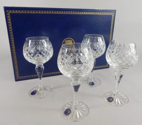 A set of four Thomas Webb crystal wine glasses