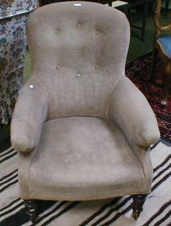 A mid Victorian mahogany framed armchair