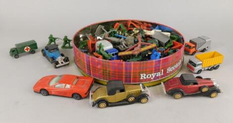 A collection of die-cast vehicles