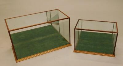 Two mahogany and glazed display cases