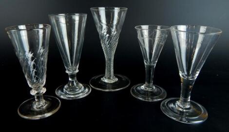 Five late 18th/early 19thC glasses