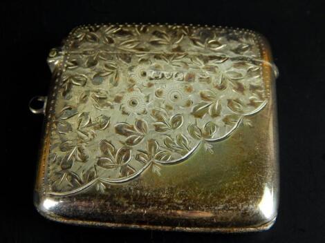 An Edwardian silver vesta case