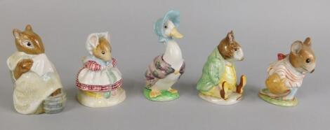 Five Beswick Beatrix Potter figures