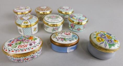 Various Halcyon Days enamel boxes