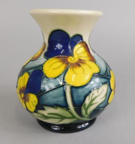 A Moorcroft Pansy Parade small baluster vase