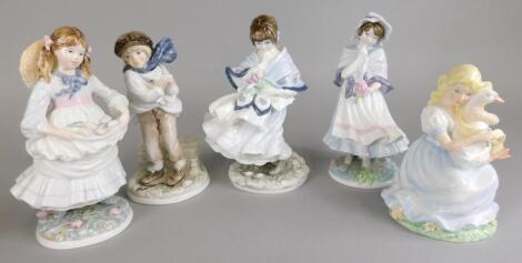 Four Coalport limited edition porcelain figures